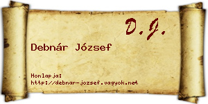 Debnár József névjegykártya