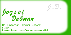jozsef debnar business card
