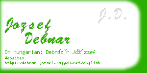 jozsef debnar business card